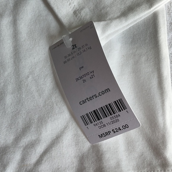 Carter’s long sleeve t shirt w sewn on hearts - Picture 4 of 4